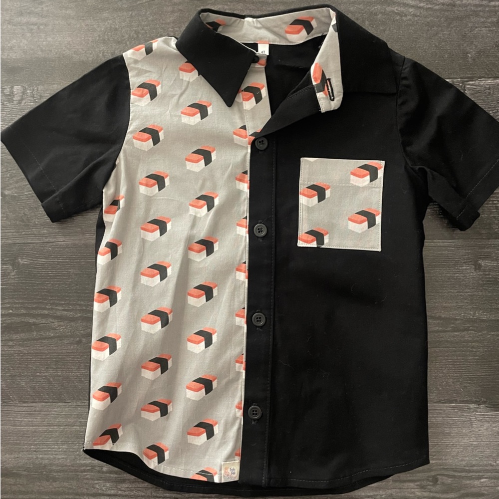 Spam Musubi Button down boys Aloha shirt - Picture 1 of 3